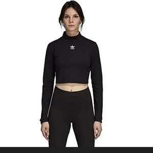 Adidas Black Long Sleeve Crop Top